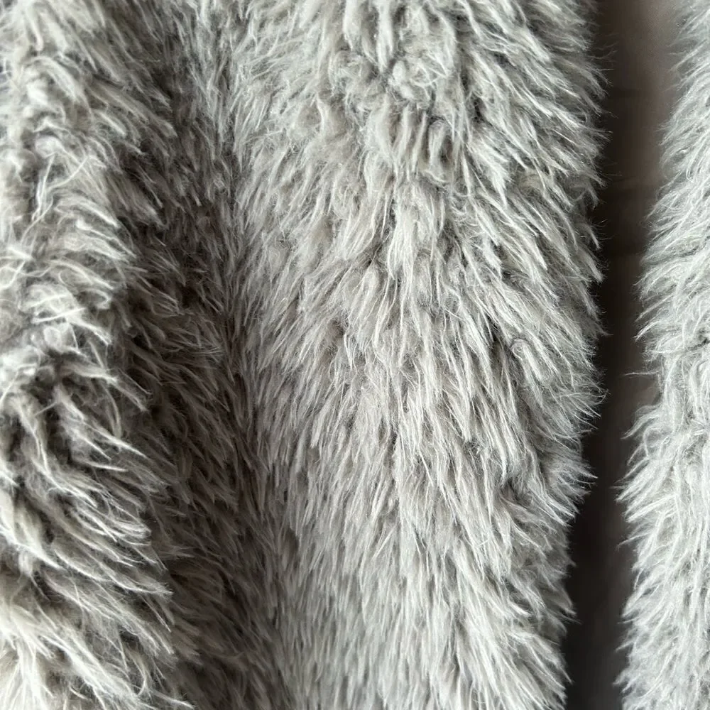 Jason Maxwell Outerwear Collection Womens Gray Faux Fur Cardigan Vest Size Large